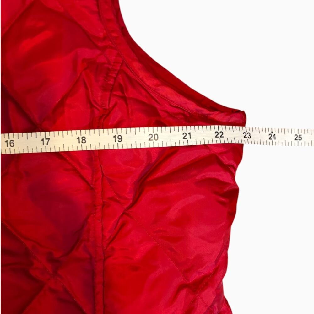 Talbots Petites Women's Quilted Down Puffer Vest XL Red Paisley Lining - Picture 4 of 9